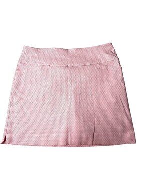 S.C. & Co. Sporty Chic Geometric Print Athletic Coral White Skort XL